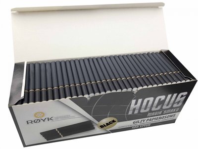 Чорні сигаретні гільзи "HOCUS" BLACK - 500 шт 201 фото